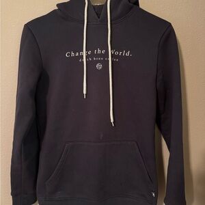 Dutch Bros Navy Hoodie with White Accents